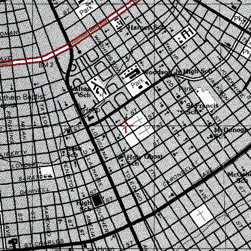 Topographic Map of Saint Joseph Cemetery Number 1, LA