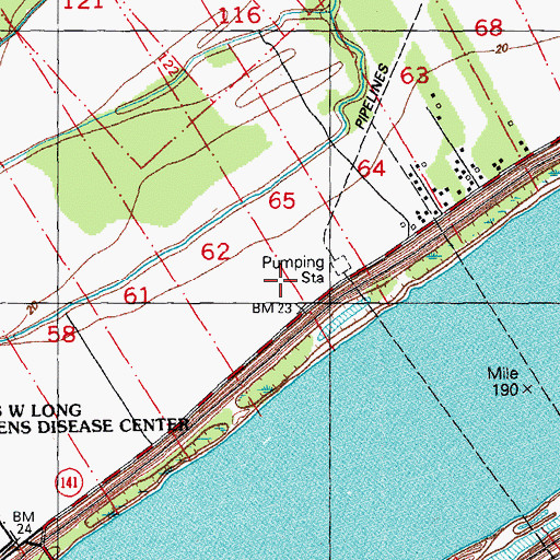 Topographic Map of Lone Oak Cemetery, LA