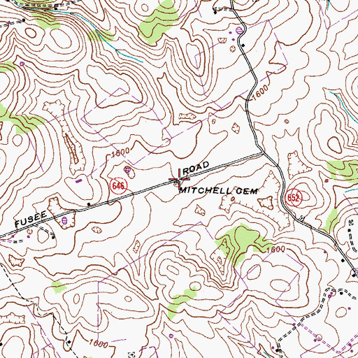 Topographic Map of Mitchell Cemetery, VA