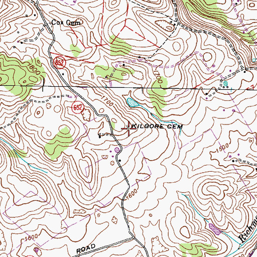 Topographic Map of Kilgore Cemetery, VA