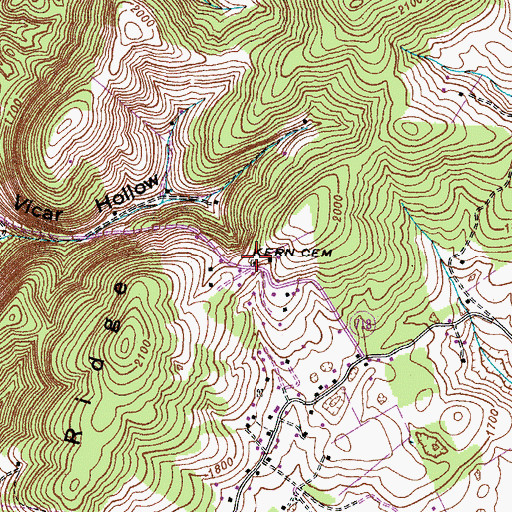 Topographic Map of Kern Cemetery, VA