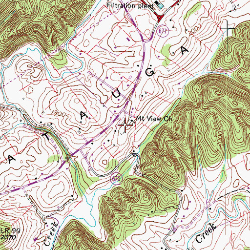 Topographic Map of Mountain View Church Cemetery, VA