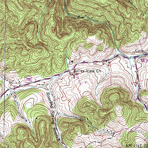 Topographic Map of Valley View Church Cemetery, VA