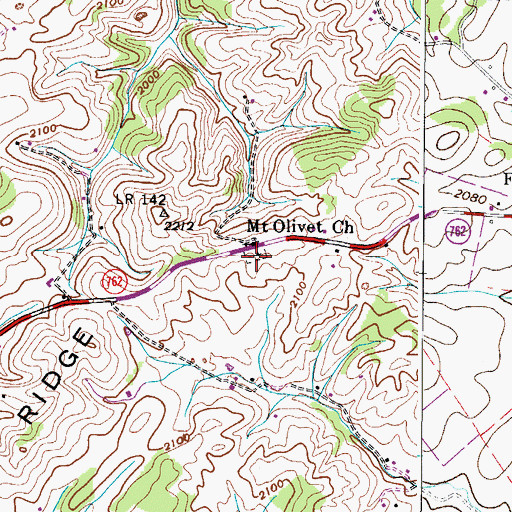 Topographic Map of Mount Olivet Church Cemetery, VA