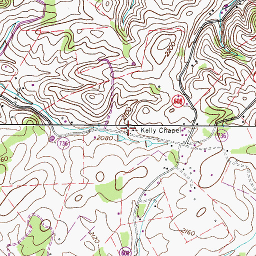 Topographic Map of Kelly Chapel Cemetery, VA