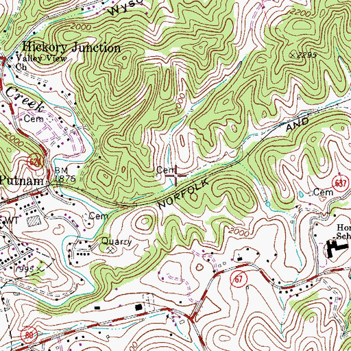 Topographic Map of Jonathan A. Boyd Cemetery, VA