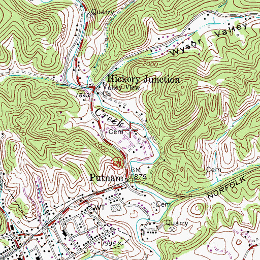 Topographic Map of Evans Cemetery, VA