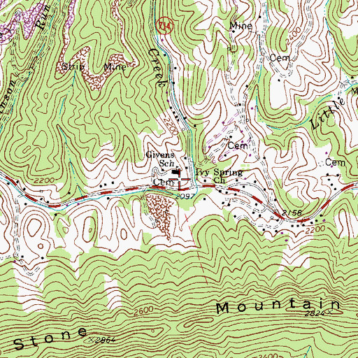 Topographic Map of Wilson Cemetery, VA