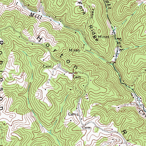 Topographic Map of Newberry Cemetery, VA