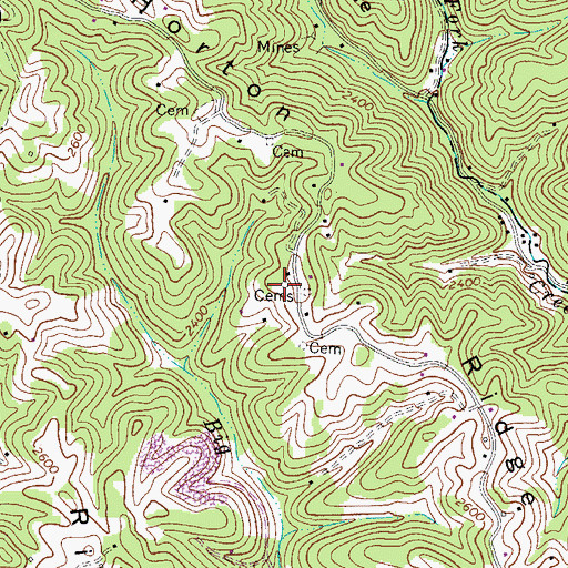 Topographic Map of Robinette Cemetery, VA