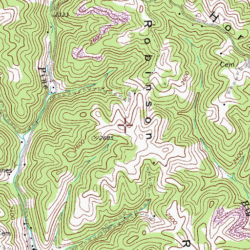 Topographic Map of Kit Richardson Cemetery, VA