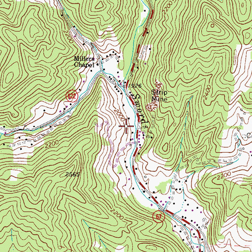 Topographic Map of Martin Bostic Cemetery, VA