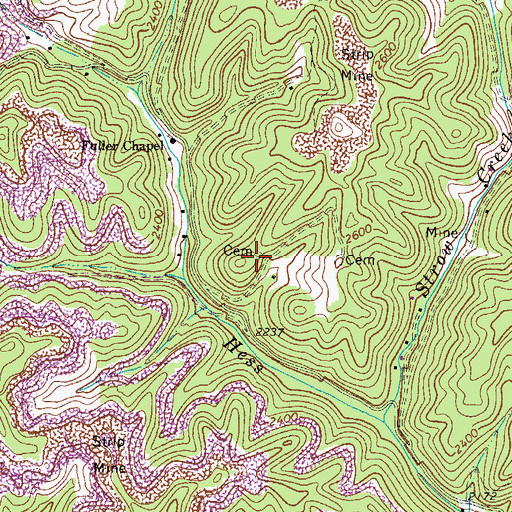 Topographic Map of Haywood Wilson Cemetery, VA