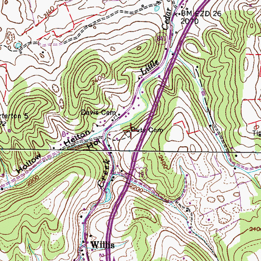 Topographic Map of Charles William Gibson Family Cemetery, VA