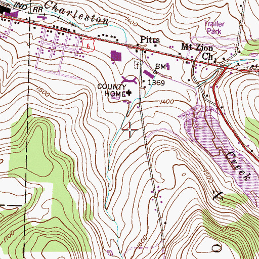 Topographic Map of Broadacres Cemetery, PA