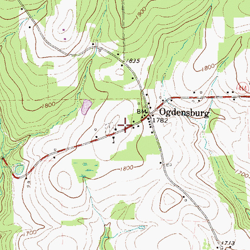 Topographic Map of Church of Christ Cemetery, PA