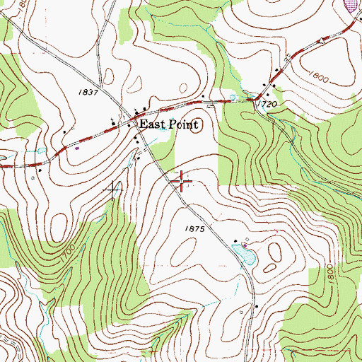 Topographic Map of East Point Cemetery, PA