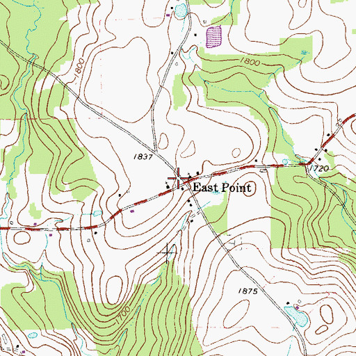 Topographic Map of Old East Point - Ebenezer Church Yard Cemetery, PA