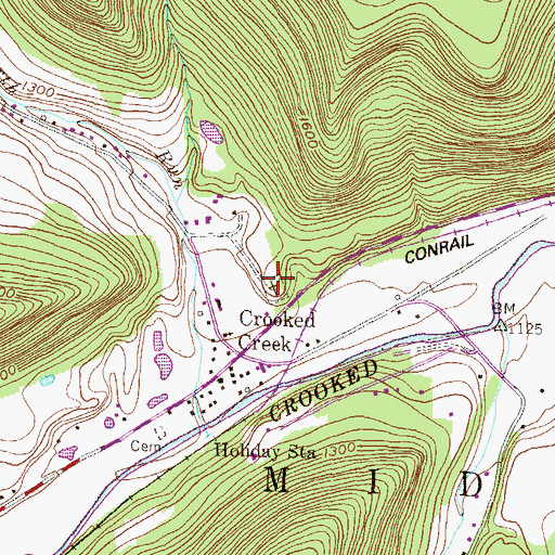 Topographic Map of Fairview Cemetery, PA