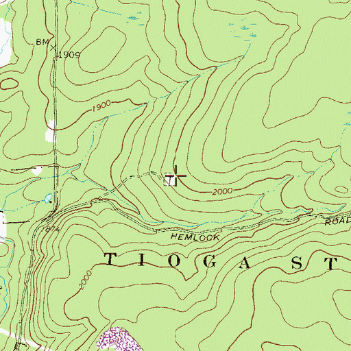 Topographic Map of Fallbrook Cemetery, PA
