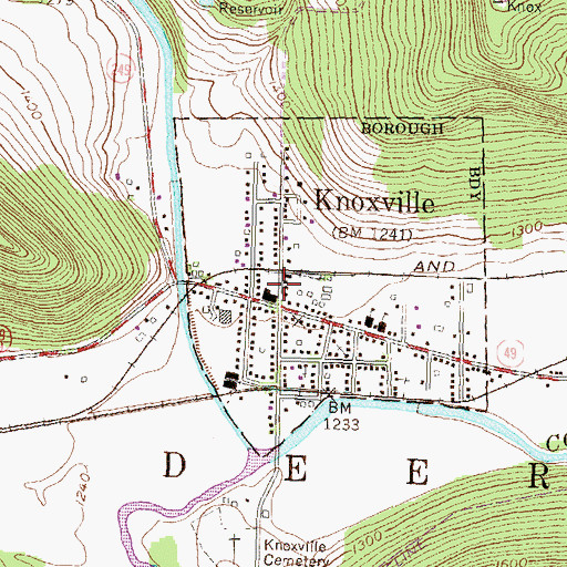 Topographic Map of Site of the Free Church Cemetery, PA