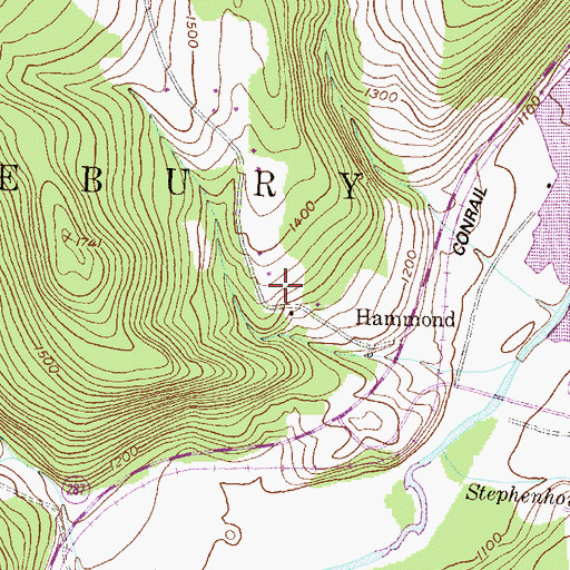 Topographic Map of Hammond Cemetery, PA