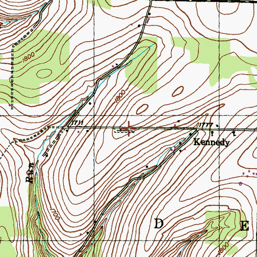 Topographic Map of Kennedy Cemetery, PA