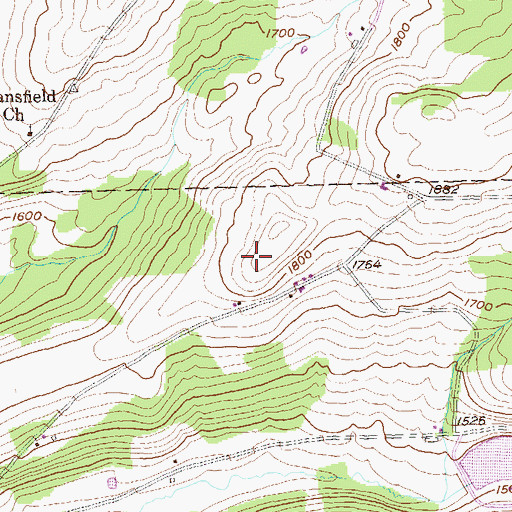 Topographic Map of Holly Hill - Wood Cemetery, PA