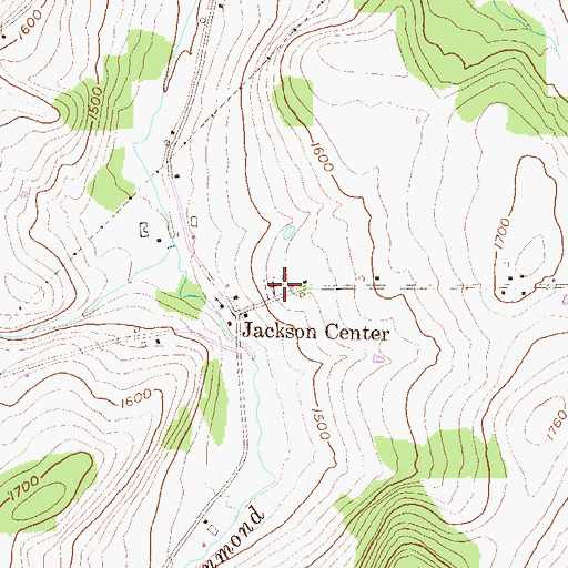Topographic Map of Jackson Center Cemetery, PA