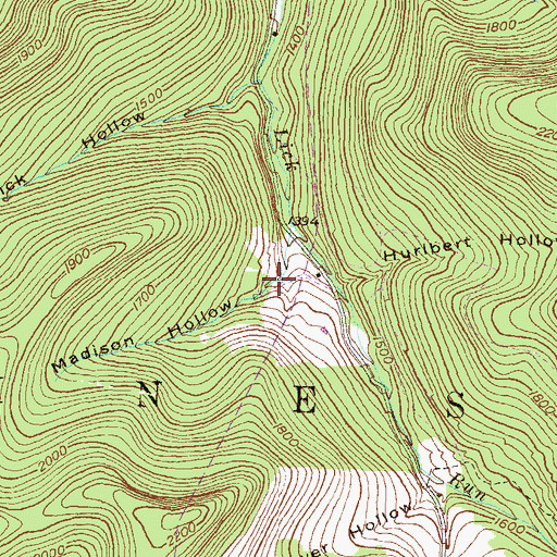 Topographic Map of Mattison - Lick Run Cemetery, PA