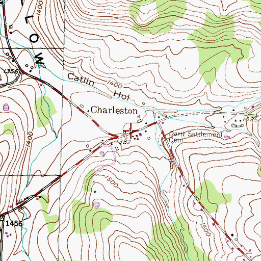 Topographic Map of Old Dartt Cemetery, PA