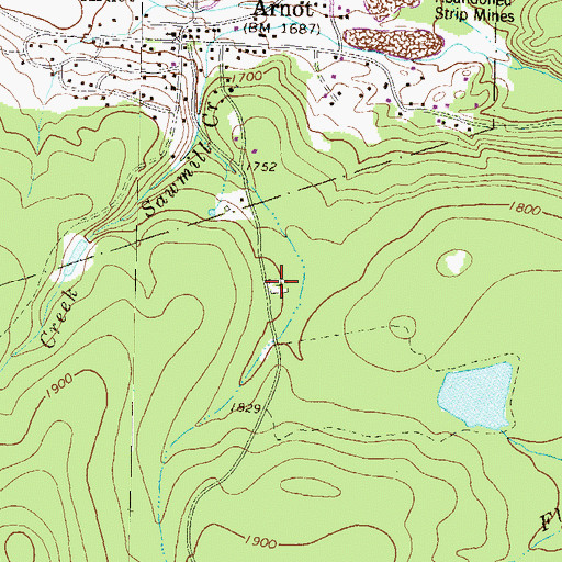 Topographic Map of Swedish Lutheran Cemetery, PA