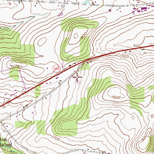 Topographic Map of Tioga County Memorial Gardens Cemetery, PA