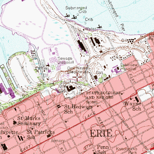 Topographic Map of Pennsylvania Soldier's and Sailor's Home Cemetery, PA