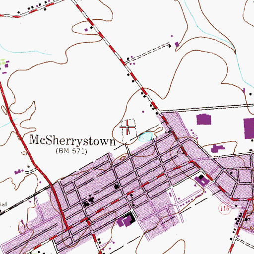 Topographic Map of Annunciation of Blessed Virgin Mary Cemetery, PA