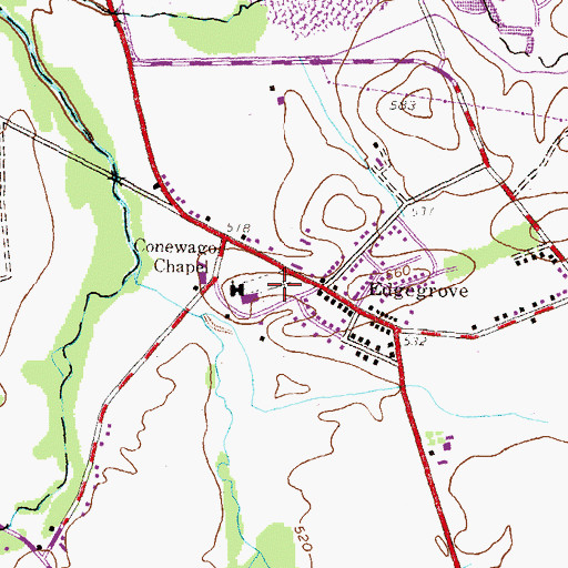 Topographic Map of Conewago Chapel Basilica Cemetery, PA