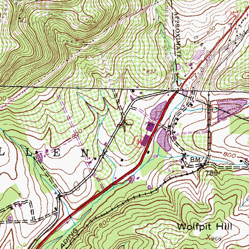 Topographic Map of Clines United Methodist Church Cemetery, PA