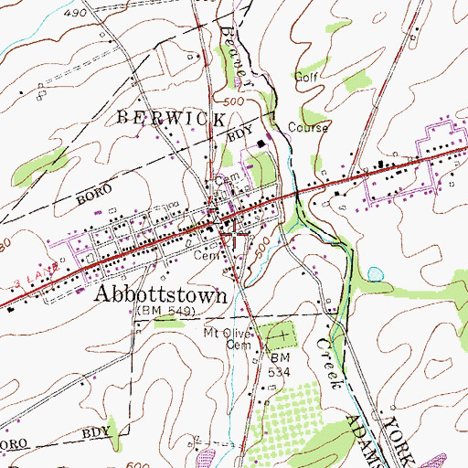 Topographic Map of Emanuel Reformed Church Cemetery, PA