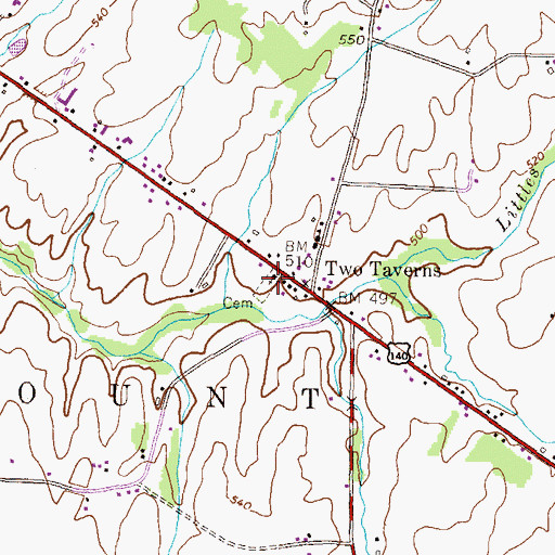Topographic Map of Grace Lutheran Cemetery, PA