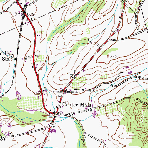 Topographic Map of Bethlehem Church Cemetery, PA