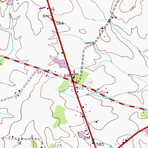 Topographic Map of Hampton Meeting House Cemetery, PA