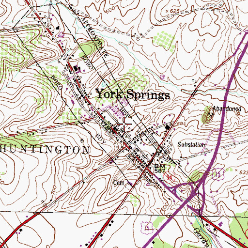 Topographic Map of Holy Trinity Church Cemetery, PA