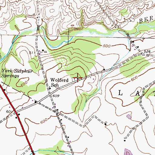Topographic Map of Huntington Quaker Meeting House Cemetery, PA