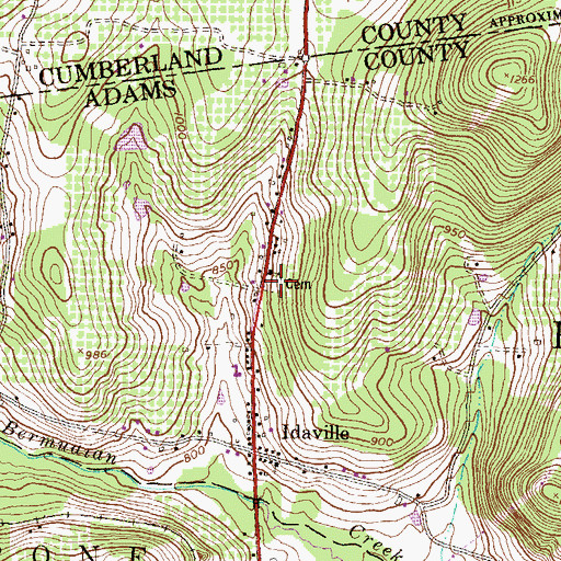 Topographic Map of Idaville United Methodist Cemetery, PA