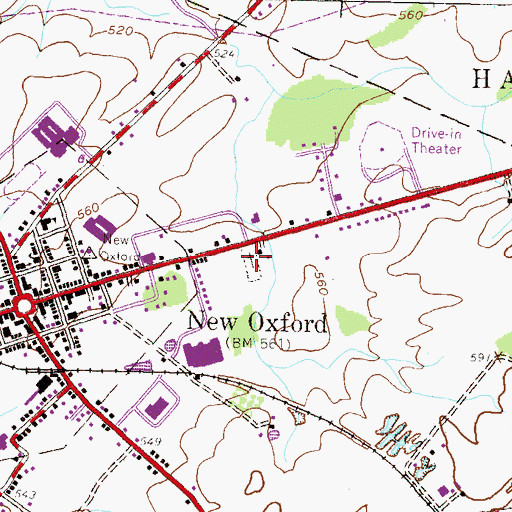 Topographic Map of Immaculate Conception Catholic Church Cemetery, PA