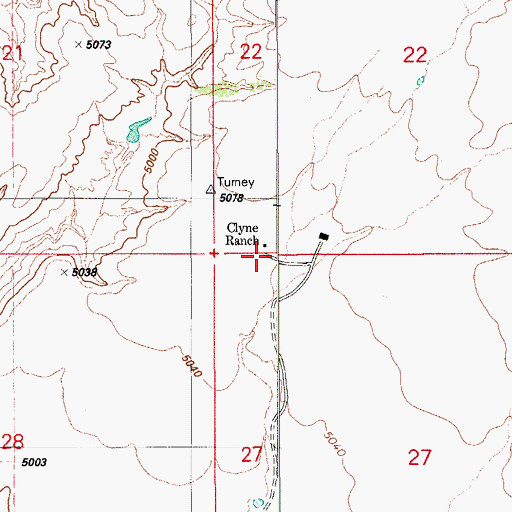 Topographic Map of Clyne Ranch, AZ
