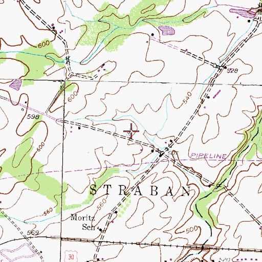 Topographic Map of Northern Low Dutch Cemetery, PA