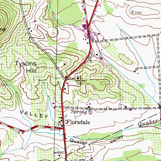 Topographic Map of Menallen Friends Cemetery, PA