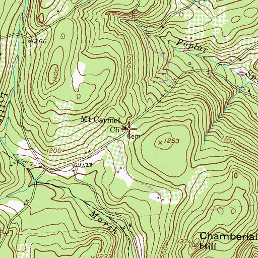 Topographic Map of Mount Carmel United Methodist Church Cemetery, PA