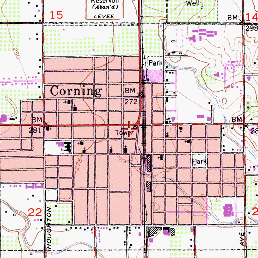 Topographic Map of Corning, CA